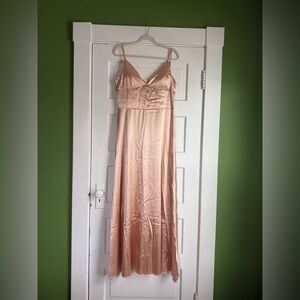 Full Length Silky Spaghetti Strap Gown